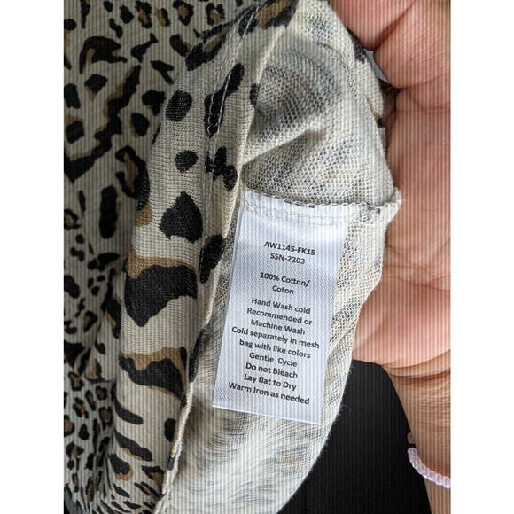 ATM Anthony Thomas Melillo Leopard Print Mixed School Boy Crew T-shirt - Picture 7 of 8